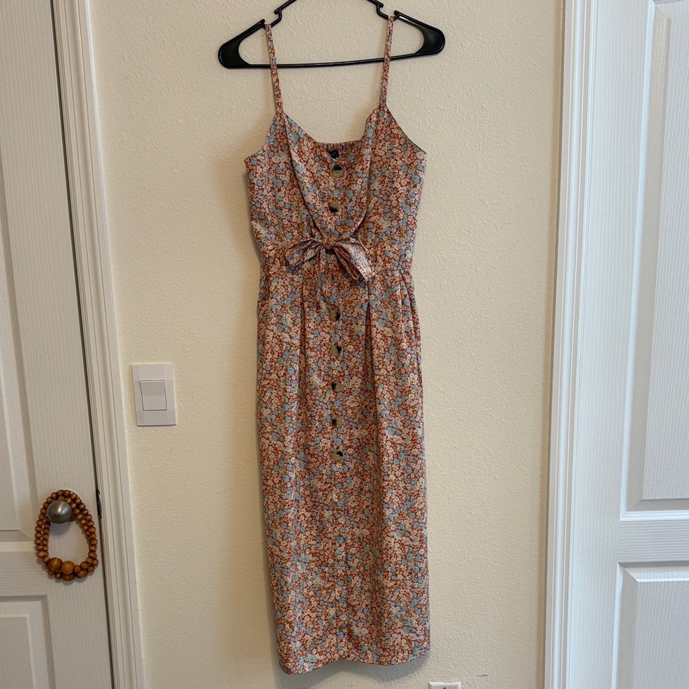 Floral Spaghetti Strap Midi Dress